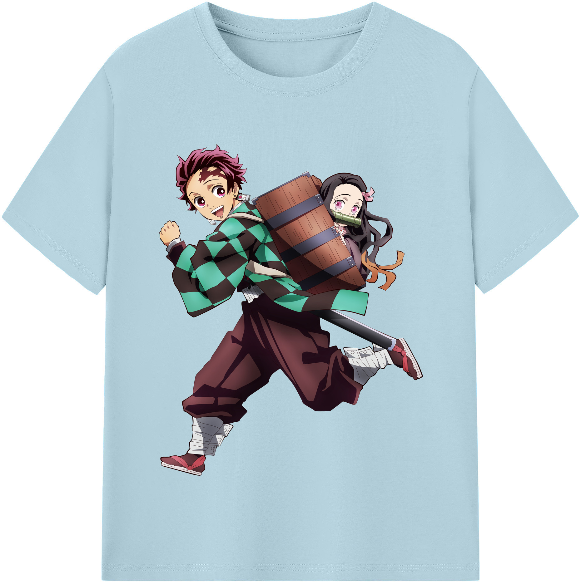 （画像用） 鬼滅の刃 竈門 炭治郎／かまど たんじろう Kamado Tanjirou 綿100％半袖Tシャツ（フロントプリント）